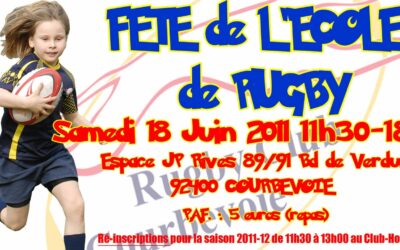 Fête de l’Ecole de Rugby le 18 juin